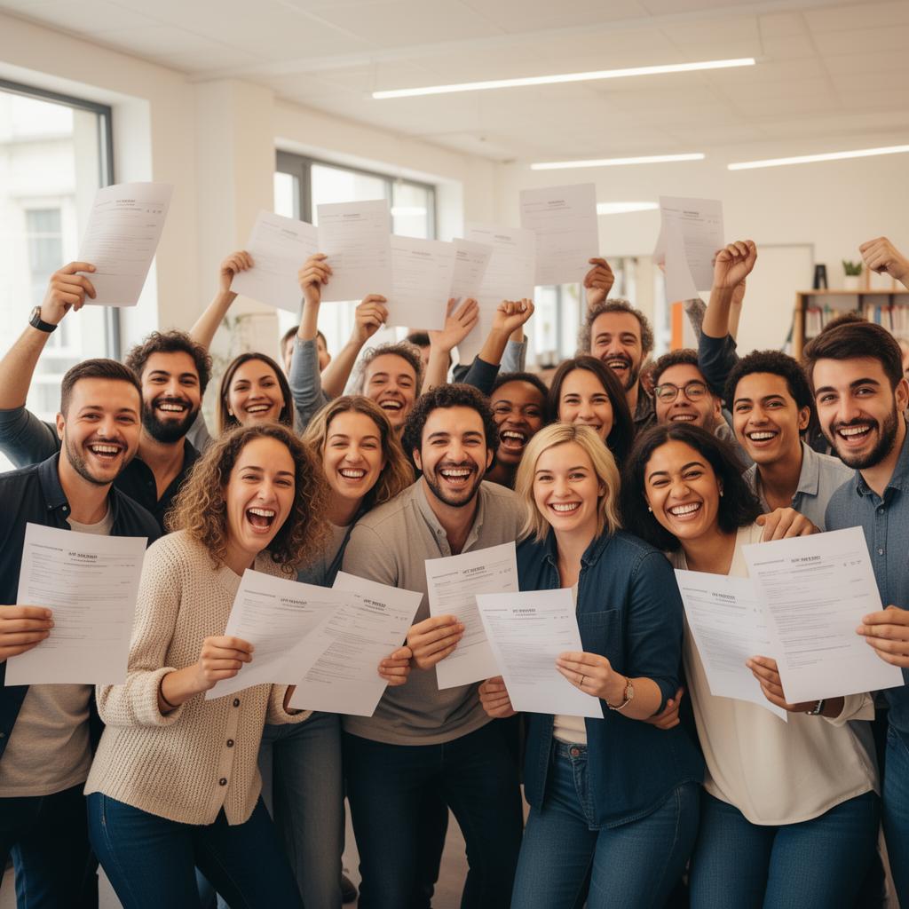 Candidats félicités après obtention du certificat